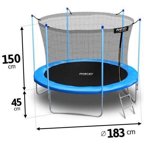 Trampolina Ogrodowa Neo-Sport 6ft/183cm z Siatką i Drabinką Trampolina Ogrodowa Neo-Sport 6ft/183cm z Siatką i Drabinką