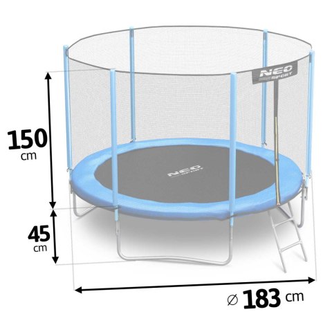 Trampolina Ogrodowa Neo-Sport 183cm (6ft) z Siatką Zewnętrzną i Drabinką Trampolina Ogrodowa Neo-Sport 183cm (6ft) z Siatką Zewnętrzną i Drabinką