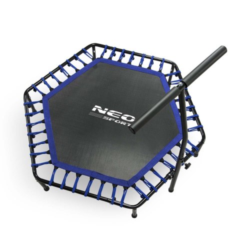Trampolina Fitness 127cm Neo-Sport Z Uchwyt Regulowany 100kg Gumy - Niebieska