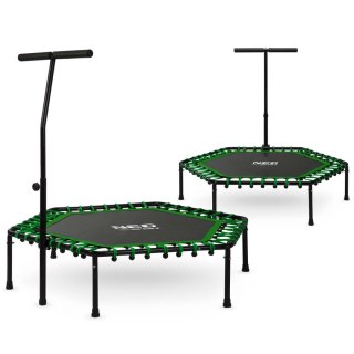 Trampolina Fitness 127cm Neo-Sport Z Uchwyt Regulowany 100kg Gumy - Zielona