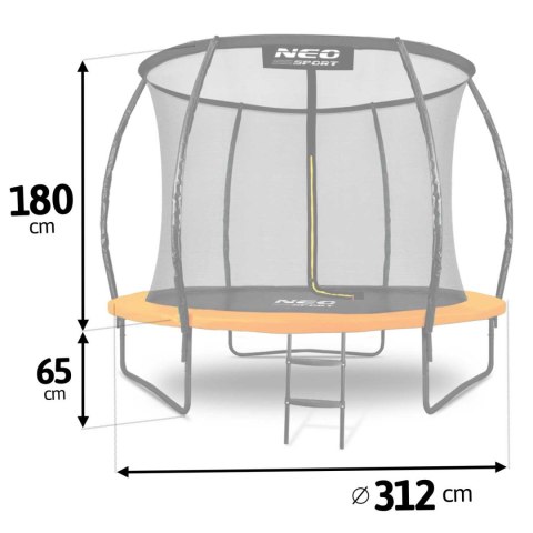 Trampolina ogrodowa profilowana 10ft/312cmz siatką wewnętrzną Neo-Sport Trampolina ogrodowa profilowana 10ft/312cmz siatką wewnętrzną Neo-Sport