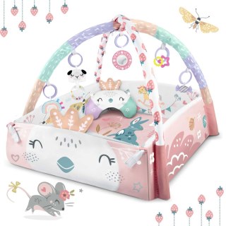 Mata Edukacyjna Nukido 3w1 z Pałąkami 7 Zabawek 110 x 100 cm - Zwierzątka