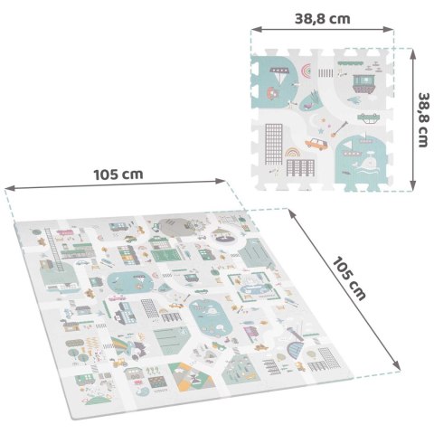 Mata piankowa puzzle 120x120cm + piankowe figurki Nukido Town Mata piankowa puzzle 120x120cm + piankowe figurki Nukido Town