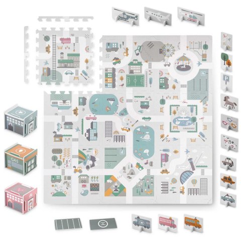 Mata piankowa puzzle 120x120cm + piankowe figurki Nukido Town Mata piankowa puzzle 120x120cm + piankowe figurki Nukido Town
