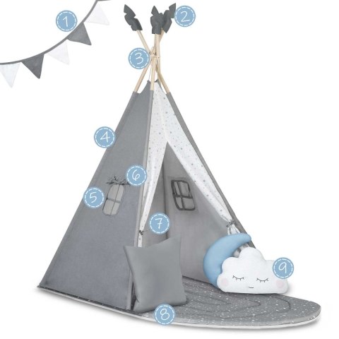 Namiot tipi dla dzieci NK-406 Nukido - szary Namiot tipi dla dzieci NK-406 Nukido - szary