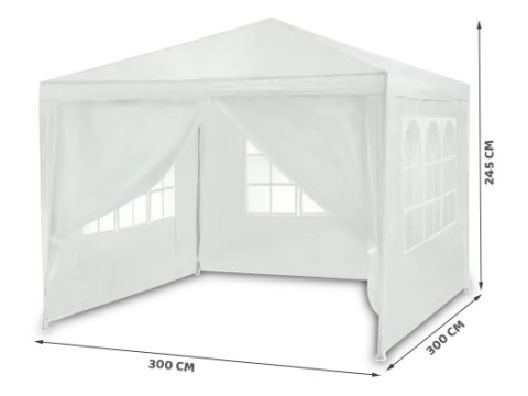 Pawilon Ogrodowy Plonos 300x300x245 cm – 4 Ściany, Biały, UV4 Pawilon Ogrodowy Plonos 300x300x245 cm – 4 Ściany, Biały, UV4