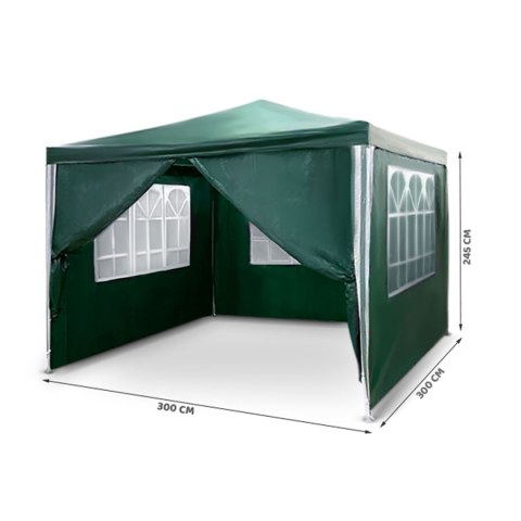 Pawilon Ogrodowy Plonos 300x300x245 cm – Stabilny, Zielony, UV4 Pawilon Ogrodowy Plonos 300x300x245 cm – Stabilny, Zielony, UV4