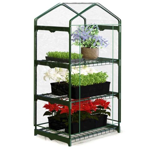 Wielosezonowa Mini Szklarnia Ogrodowa Regał Plonos 4821 125 x 69 x 49 cm Wielosezonowa Mini Szklarnia Ogrodowa Regał Plonos 4821 125 x 69 x 49 cm