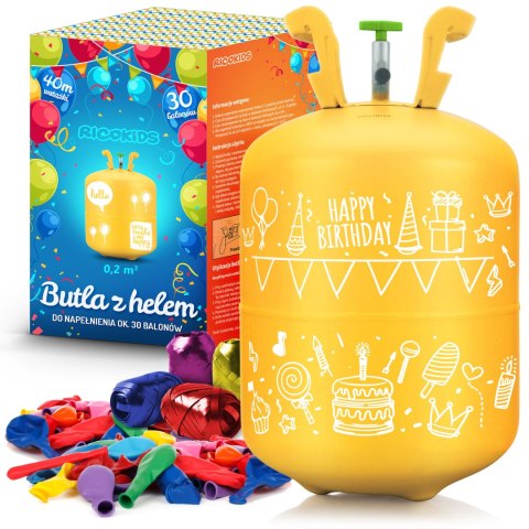 Zestaw Imprezowy Butla Z Helem Ricokids 0,20 m³ + 30 Balonów + Wstążka 40 m Zestaw Imprezowy Butla Z Helem Ricokids 0,20 m³ + 30 Balonów + Wstążka 40 m