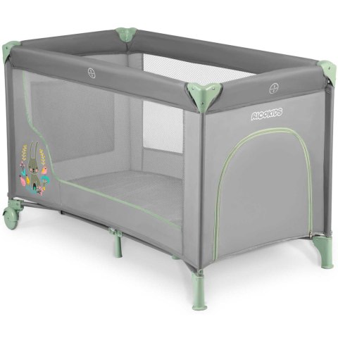Łóżeczko Turystyczne RK-240 Szaro-Miętowe 125x65x78 cm z Materacem Łóżeczko Turystyczne RK-240 Szaro-Miętowe 125x65x78 cm z Materacem