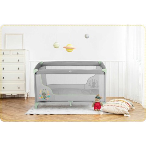 Łóżeczko Turystyczne RK-240 Szaro-Miętowe 125x65x78 cm z Materacem Łóżeczko Turystyczne RK-240 Szaro-Miętowe 125x65x78 cm z Materacem