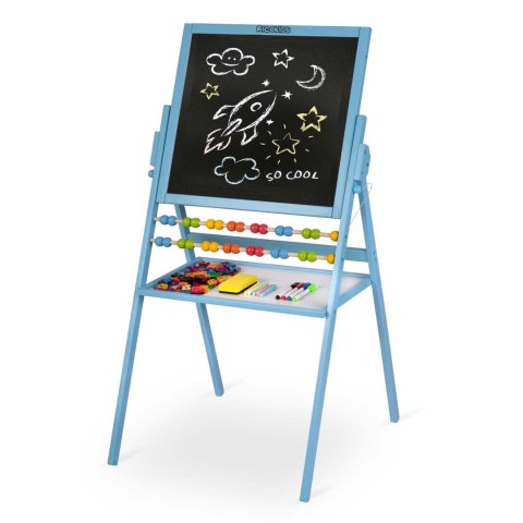 Ricokids Duża Tablica Magnetyczna Drewniana dla Dzieci 4w1 Niebieska Ricokids Duża Tablica Magnetyczna Drewniana dla Dzieci 4w1 Niebieska