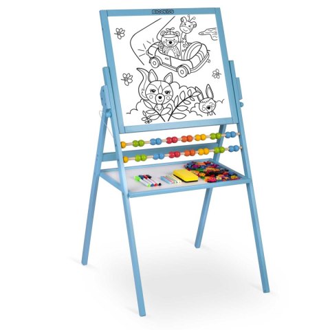 Ricokids Duża Tablica Magnetyczna Drewniana dla Dzieci 4w1 Niebieska Ricokids Duża Tablica Magnetyczna Drewniana dla Dzieci 4w1 Niebieska