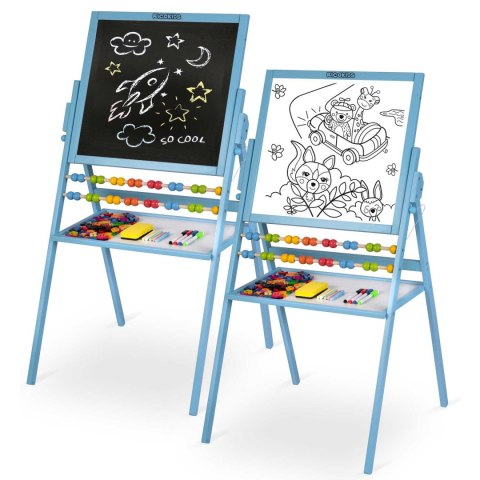 Ricokids Duża Tablica Magnetyczna Drewniana dla Dzieci 4w1 Niebieska Ricokids Duża Tablica Magnetyczna Drewniana dla Dzieci 4w1 Niebieska