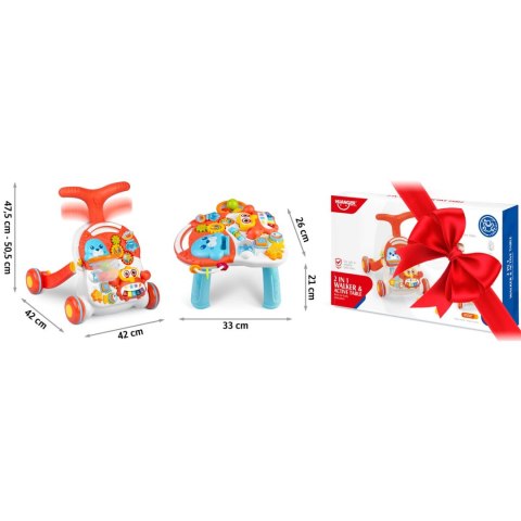 Pchacz, stolik i interaktywna tablica edukacyjna 5w1 RicoKids Pchacz, stolik i interaktywna tablica edukacyjna 5w1 RicoKids