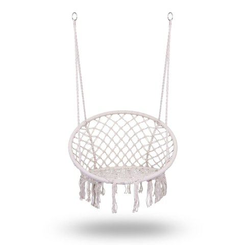 Huśtawka Ogrodowa Bocianie Gniazdo - Fotel Wiszący BOHO Beżowy