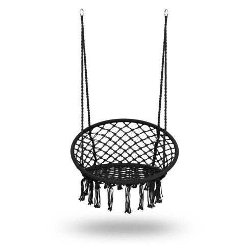 Huśtawka Ogrodowa Bocianie Gniazdo - Fotel Wiszący BOHO Czarny Huśtawka Ogrodowa Bocianie Gniazdo - Fotel Wiszący BOHO Czarny
