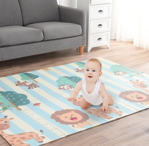 Dwustronna Mata Piankowa Dla Dzieci 150x200 cm – Ulica i Zwierzęta
