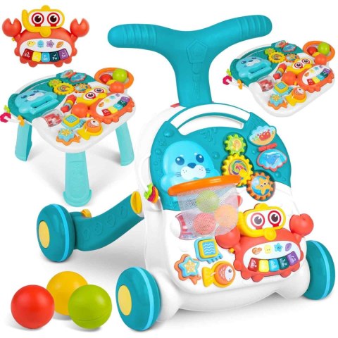 Interaktywny Chodzik Pchacz Stolik Edukacyjny 3w1 Ricokids RK-810 - Biało-Niebieski Interaktywny Chodzik Pchacz Stolik Edukacyjny 3w1 Ricokids RK-810 - Biało-Niebieski