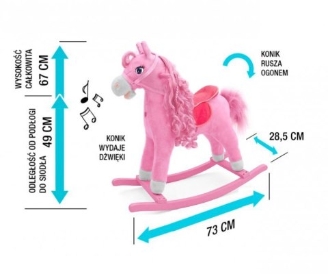 Konik na Biegunach Princess Róż dla Dzieci - Interaktywny Konik na Biegunach Princess Róż dla Dzieci - Interaktywny