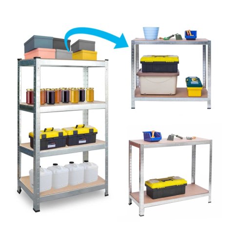 Zestaw 2 Sztuk Regałów Metalowych Magazynowych Plonos PL-700 150 x 75 x 30 cm Zestaw 2 Sztuk Regałów Metalowych Magazynowych Plonos PL-700 150 x 75 x 30 cm