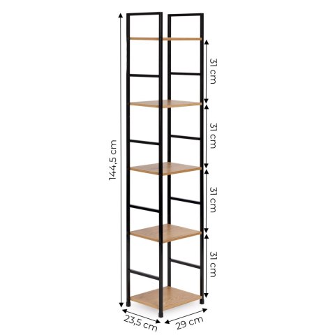 Loftowy Regał ModernHome – 5 Półek, Nowoczesny Design Loftowy Regał ModernHome – 5 Półek, Nowoczesny Design