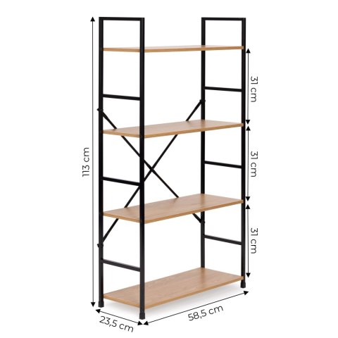 Loftowy Regał ModernHome CWJ602 LOFT WILD OA – 4 Półki, Loftowy Regał ModernHome CWJ602 LOFT WILD OA – 4 Półki,