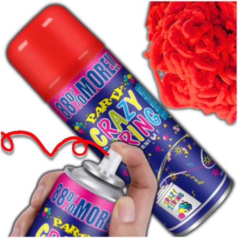 Serpentyna W Sprayu Czerwona – 250 ml Na Urodziny I Imprezę Serpentyna W Sprayu Czerwona – 250 ml Na Urodziny I Imprezę