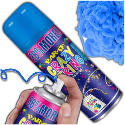 Serpentyna W Sprayu Niebieska – 250 ml Na Urodziny I Imprezę Serpentyna W Sprayu Niebieska – 250 ml Na Urodziny I Imprezę
