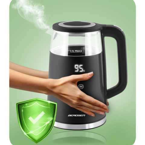 Czajnik Elektryczny Dotykowy Berdsen BD-707 – Regulacja , 1,7 L, czarny