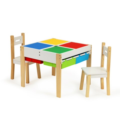 Drewniane Meble dla Dzieci - Zestaw Stół i 2 Krzesła ECOTOYS Drewniane Meble dla Dzieci - Zestaw Stół i 2 Krzesła ECOTOYS