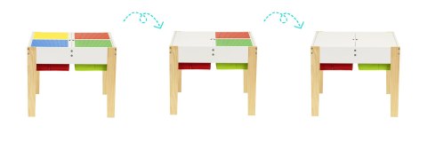 Drewniane Meble dla Dzieci - Zestaw Stół i 2 Krzesła ECOTOYS Drewniane Meble dla Dzieci - Zestaw Stół i 2 Krzesła ECOTOYS