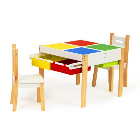 Drewniane Meble dla Dzieci - Zestaw Stół i 2 Krzesła ECOTOYS Drewniane Meble dla Dzieci - Zestaw Stół i 2 Krzesła ECOTOYS