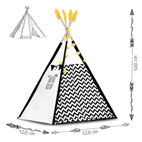 Tipi Namiot dla Dzieci z girlandą i światełkami Nukido - 160 cm Tipi Namiot dla Dzieci z girlandą i światełkami Nukido - 160 cm