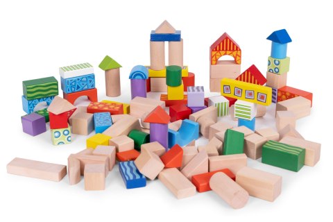 Drewniane Klocki 100 Sztuk – Wiaderko Sorter ECOTOYS Drewniane Klocki 100 Sztuk – Wiaderko Sorter ECOTOYS