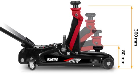 Niskoprofilowy Podnośnik Hydrauliczny Humberg HM-380 – Udźwig 2,5 t Niskoprofilowy Podnośnik Hydrauliczny Humberg HM-380 – Udźwig 2,5 t