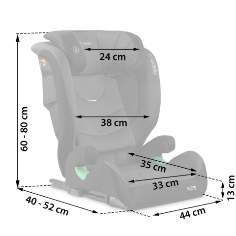 Fotelik samochodowy Nukido Louis ISOFIX i-Size (15-36 kg)- czarno szary