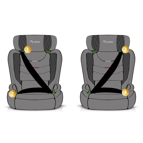 Fotelik samochodowy Nukido Louis ISOFIX i-Size (15-36 kg)- czarno szary