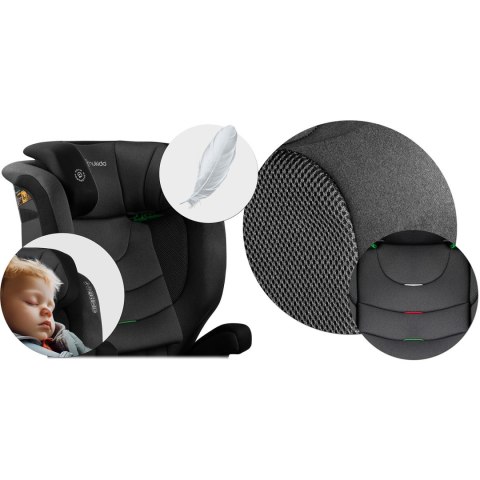 Fotelik samochodowy Nukido Louis ISOFIX i-Size (15-36 kg)- czarno szary