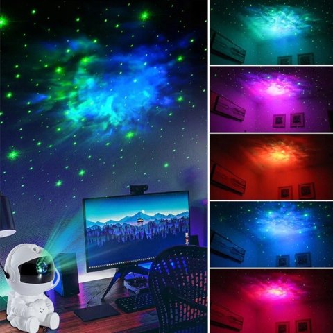 Projektor gwiazd Astronauta – lampka nocna i rzutnik nieba z pilotem Projektor gwiazd Astronauta – lampka nocna i rzutnik nieba z pilotem