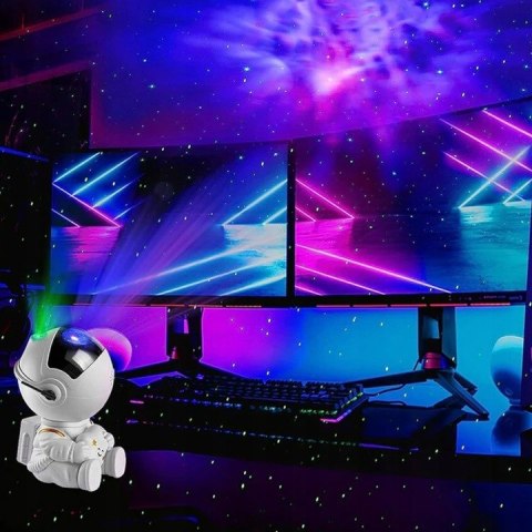 Projektor gwiazd Astronauta – lampka nocna i rzutnik nieba z pilotem Projektor gwiazd Astronauta – lampka nocna i rzutnik nieba z pilotem