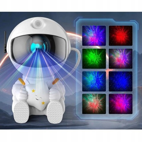 Projektor gwiazd Astronauta – lampka nocna i rzutnik nieba z pilotem Projektor gwiazd Astronauta – lampka nocna i rzutnik nieba z pilotem