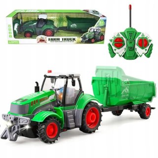 Traktor Na Pilota Z Przyczepą Akumulator Ładowarka Zabawka Rolnicza Dla Dzieci 41cm