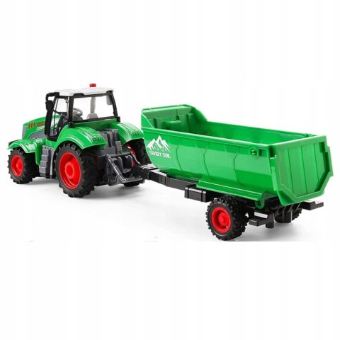 Traktor Na Pilota Z Przyczepą Akumulator Ładowarka Zabawka Rolnicza Dla Dzieci 41cm