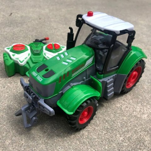Traktor Na Pilota Z Przyczepą Akumulator Ładowarka Zabawka Rolnicza Dla Dzieci 41cm