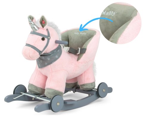 Konik na Biegunach Polly Interaktywny 12m+ z Kółkami i Pasami