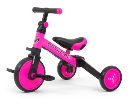 Milly Mally Optimus Rowerek Dla Dzieci 3w1 Trójkołowy Biegowy Pink