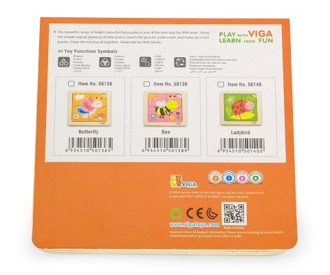 Drewniane Puzzle na podkładce Viga - Motylek Drewniane Puzzle na podkładce Viga - Motylek