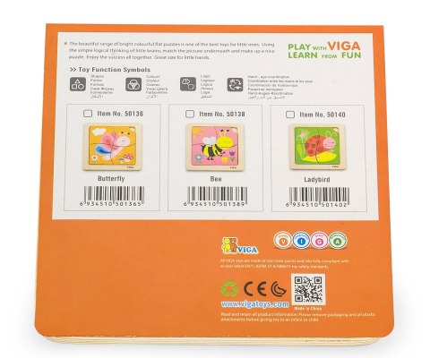 Drewniane Puzzle na podkładce Viga - Biedronka Drewniane Puzzle na podkładce Viga - Biedronka