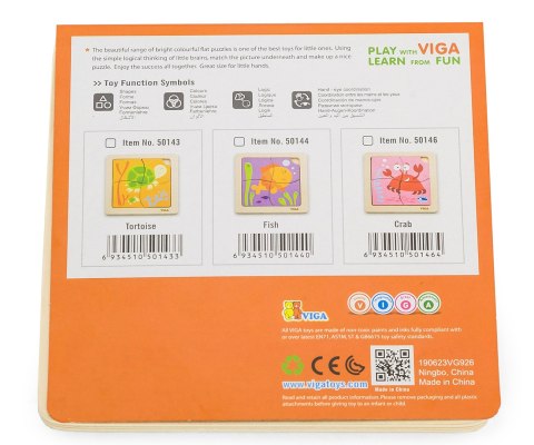 Drewniane Puzzle na podkładce Viga - Krabik